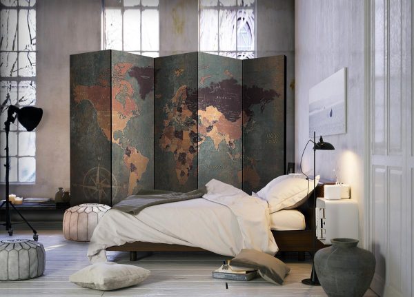 Room Divider - Map in browns and greys