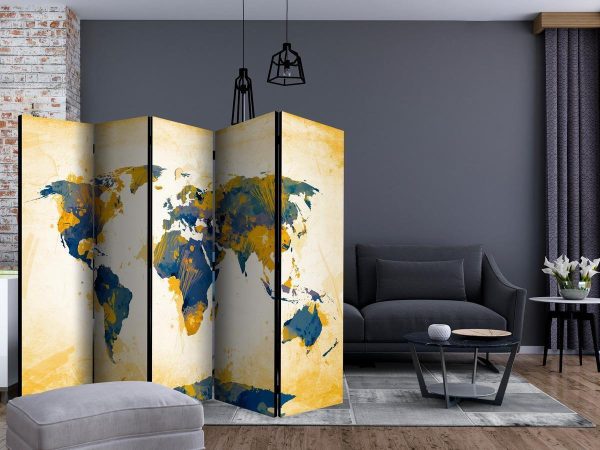 Room Divider - Map of the World - Sun and sky II