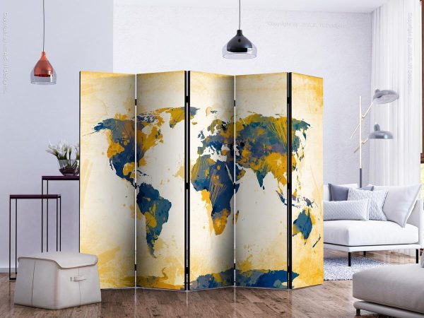 Room Divider - Map of the World - Sun and sky II