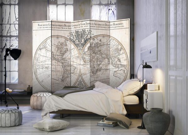 Room Divider - Mappe-Monde Geo-Hydrographique