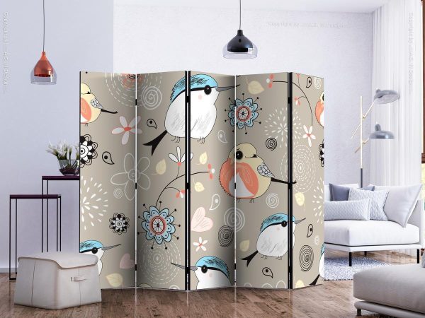 Room Divider - Natural pattern with birds II