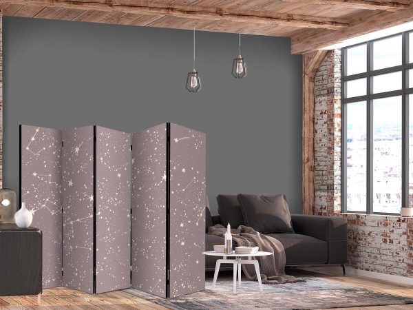 Room Divider - Night Sky - Artistic Constellations and Stars in Pastel Shades