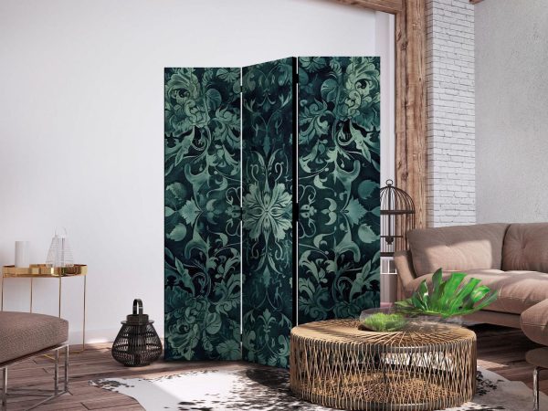 Room Divider - Oriental Carpet Pattern - Emerald Ornaments and Rubbed Patterns - Image 3