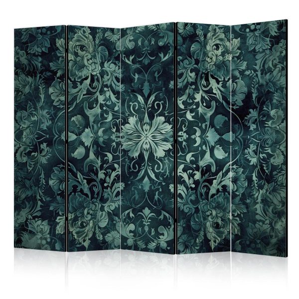 Room Divider - Oriental Carpet Pattern - Emerald Ornaments and Rubbed Patterns