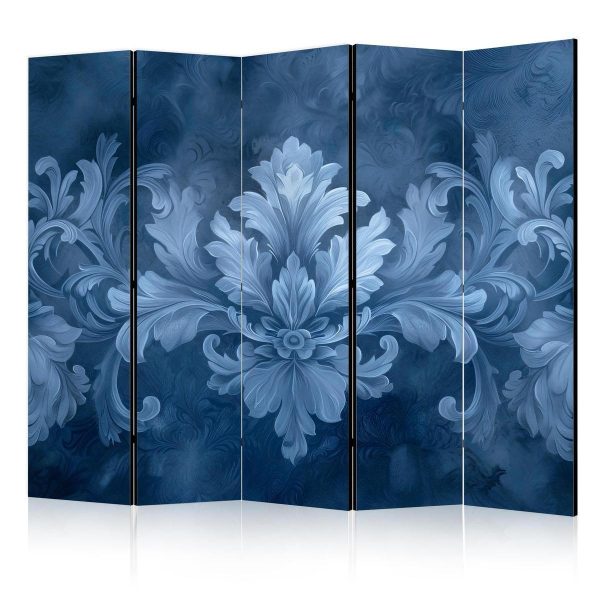Room Divider - Ornament in Blue and Cool Colors Dark Blue Decoration