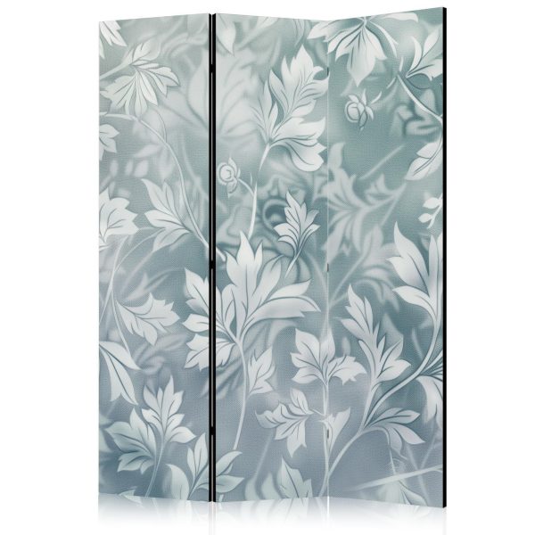 Room Divider - Ornaments in Rubbed Faded Turquoise - Delicate Floral Pattern