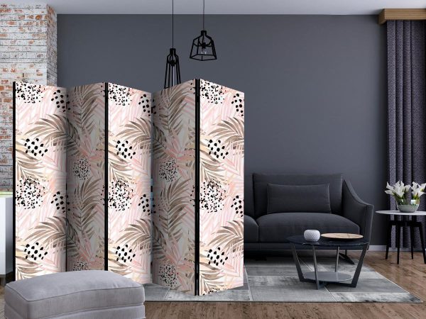 Room Divider - Pink Palm Leaves II