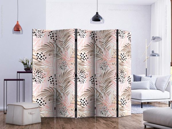 Room Divider - Pink Palm Leaves II