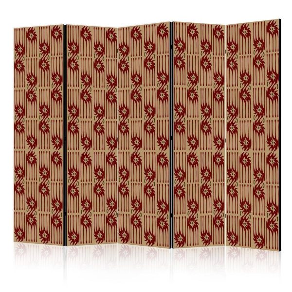 Room Divider - Predatory Features - Red Abstract Shapes Inspired by Tribal