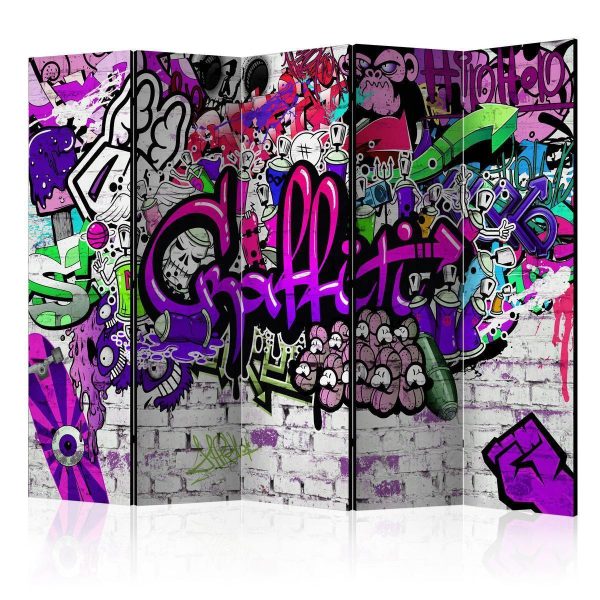 Room Divider - Purple Graffiti