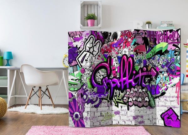 Room Divider - Purple Graffiti