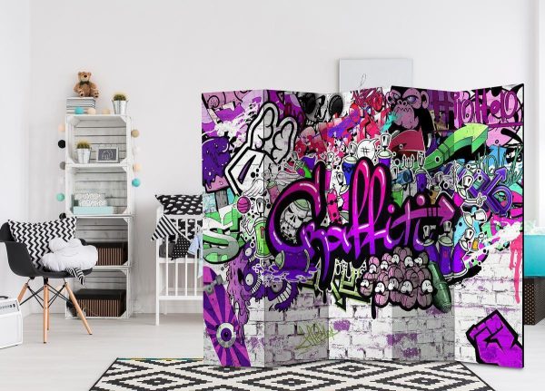 Room Divider - Purple Graffiti
