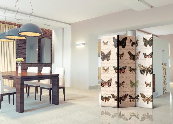 Room Divider - Retro Style: Butterflies