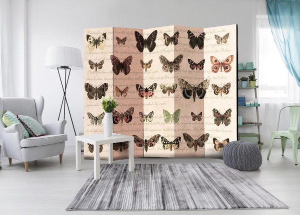 Room Divider - Retro Style: Butterflies II