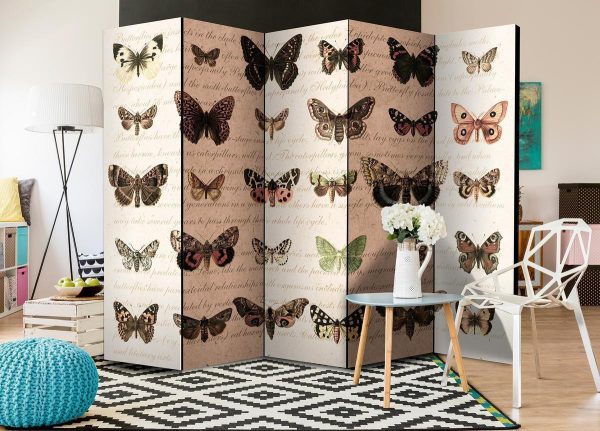 Room Divider - Retro Style: Butterflies II