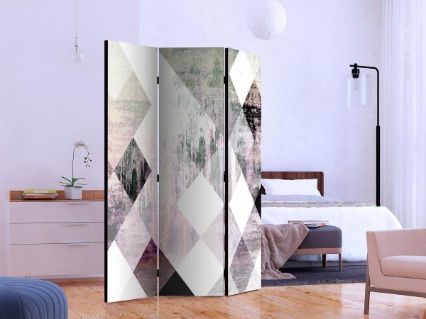 Room Divider - Rhombic Chessboard (Pink)