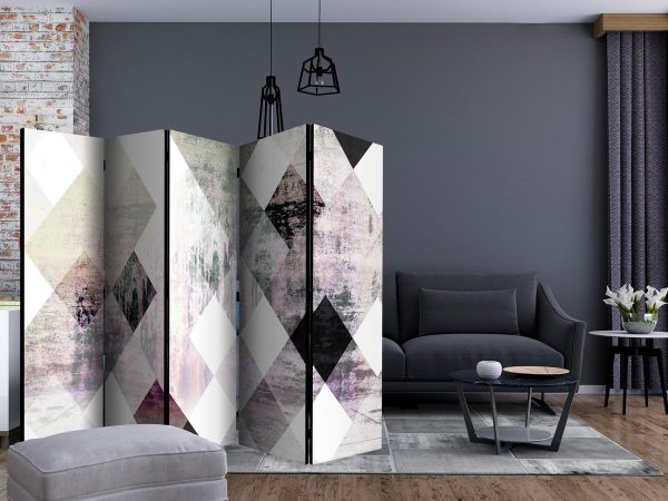 Room Divider - Rhombic Chessboard (Pink) II