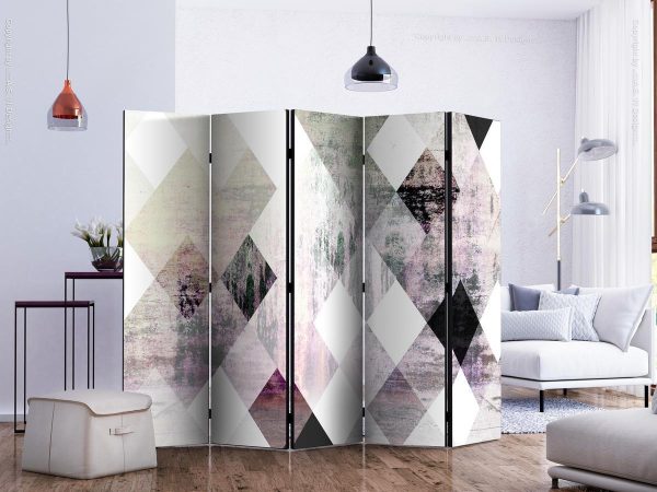 Room Divider - Rhombic Chessboard (Pink) II