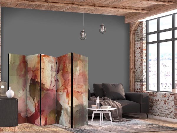 Room Divider - Rose Abstraction - Spilled Watercolor Paint in Spring Colors