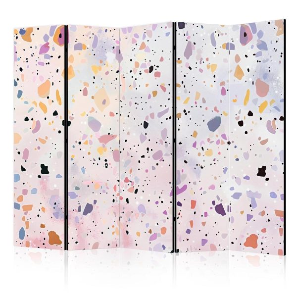 Room Divider - Terrazzo in Confetti Style - Violet-Pink - Colorful Pattern