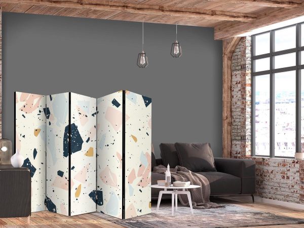 Room Divider - Terrazzo with Large - Scaled Stones in Subdued Colors