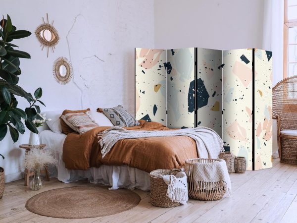 Room Divider - Terrazzo with Large - Scaled Stones in Subdued Colors