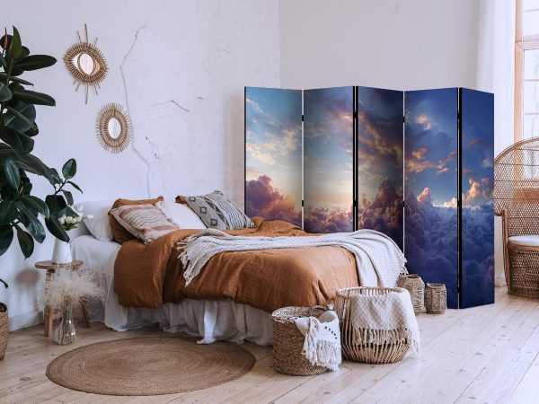 Room Divider - The Sun in Hiding: The Golden Face of the Sky Above a Cloudy Sea