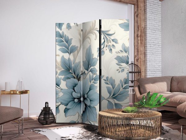 Room Divider - Turquoise Flowers in Retro Vibe Floral Ornaments - Image 3