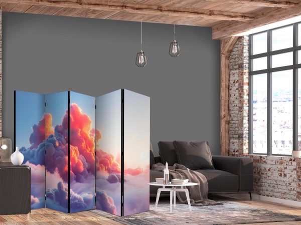 Room Divider - Twilight Spectacle: Clouds in Shades of Pink and Purple - Image 2