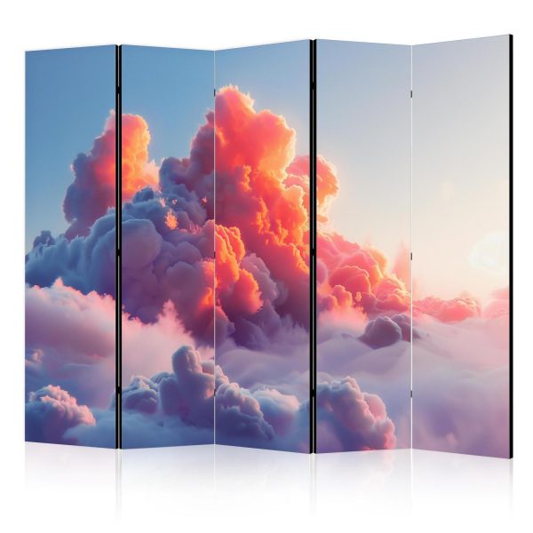 Room Divider - Twilight Spectacle: Clouds in Shades of Pink and Purple