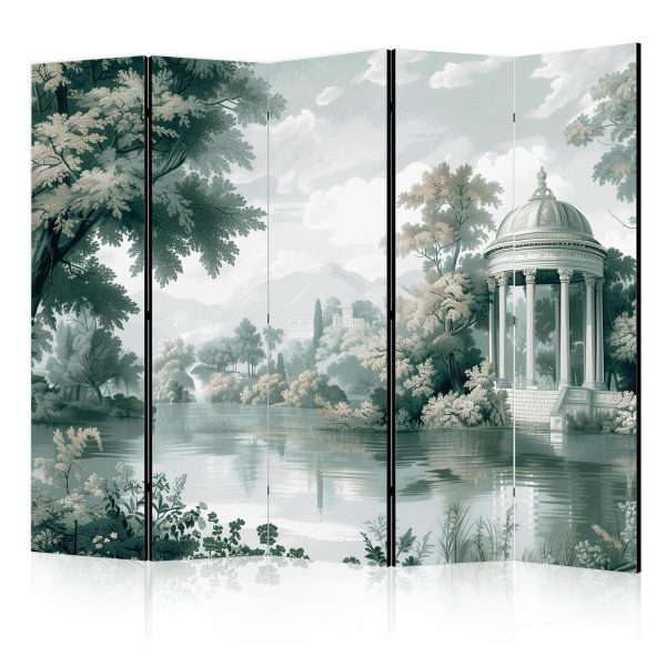 Room Divider - View of the Park and Lake - Retro Vintage Landscape in Greens