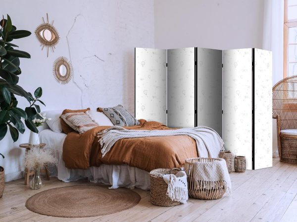 Room Divider - Watercolor - Airplanes and Balloons Painted on a White Sky Background