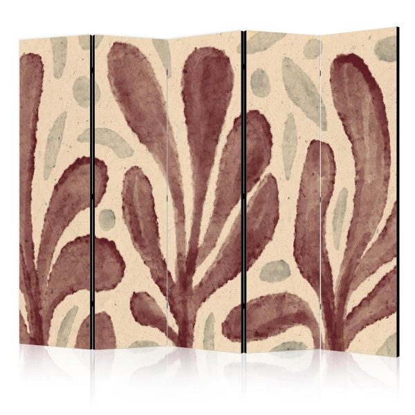 Room Divider - Waving Leaves - Irregular Plant Shapes in the Style of Matisse