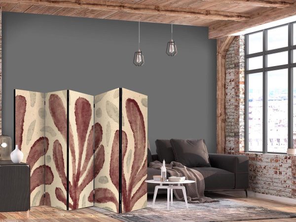 Room Divider - Waving Leaves - Irregular Plant Shapes in the Style of Matisse