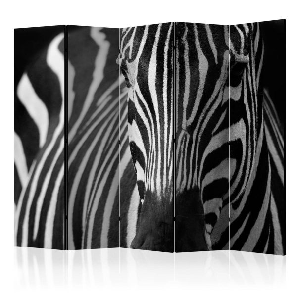 Room Divider - White with black stripes II