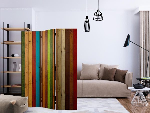 Room Divider - Wooden rainbow