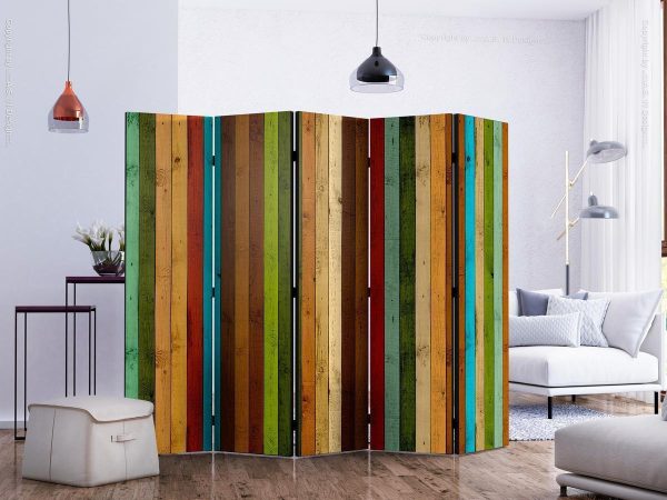 Room Divider - Wooden rainbow II