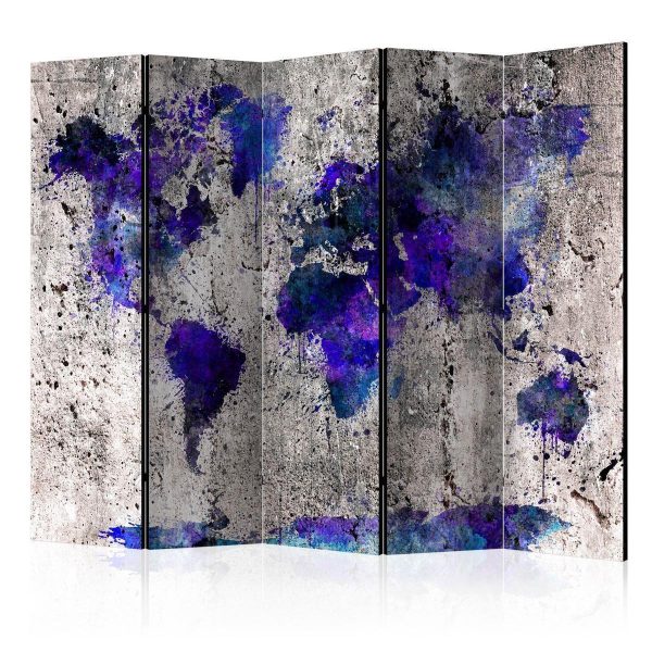 Room Divider - World Map: Ink Blots II