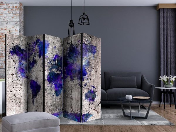 Room Divider - World Map: Ink Blots II