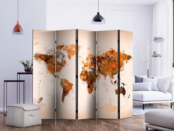 Room Divider - World in brown shades II