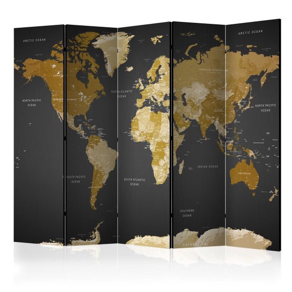 Room Divider - World map on dark background