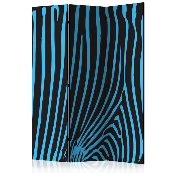 Room Divider - Zebra pattern (turquoise)