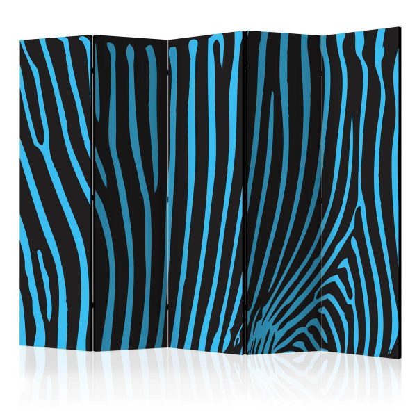 Room Divider - Zebra pattern (turquoise) II