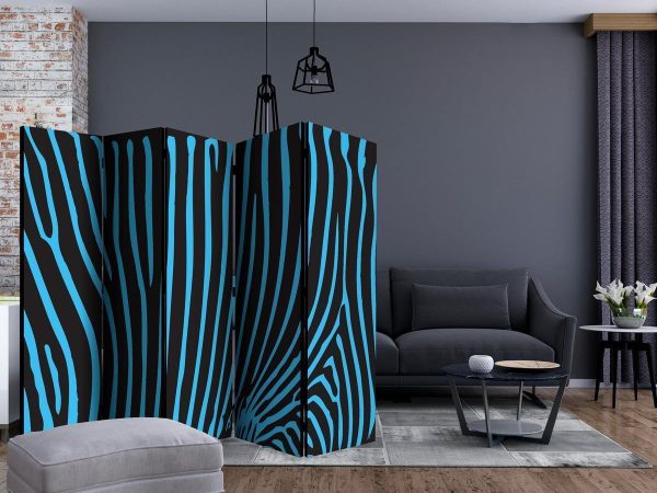 Room Divider - Zebra pattern (turquoise) II