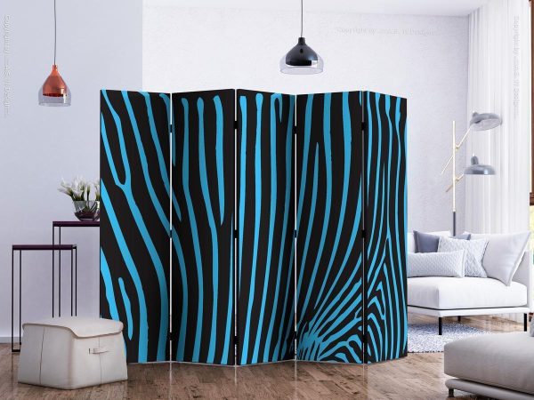 Room Divider - Zebra pattern (turquoise) II