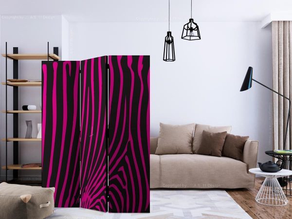 Room Divider - Zebra pattern (violet)