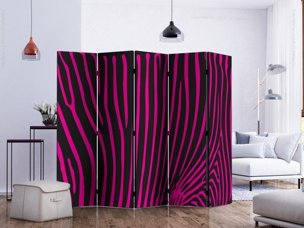 Room Divider - Zebra pattern (violet) II