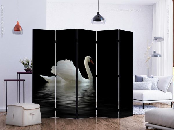 Room Divider - swan (black and white) II