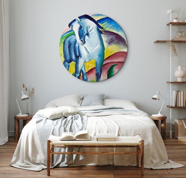 Round Canvas Print - Blue Horse (Franz Marc)