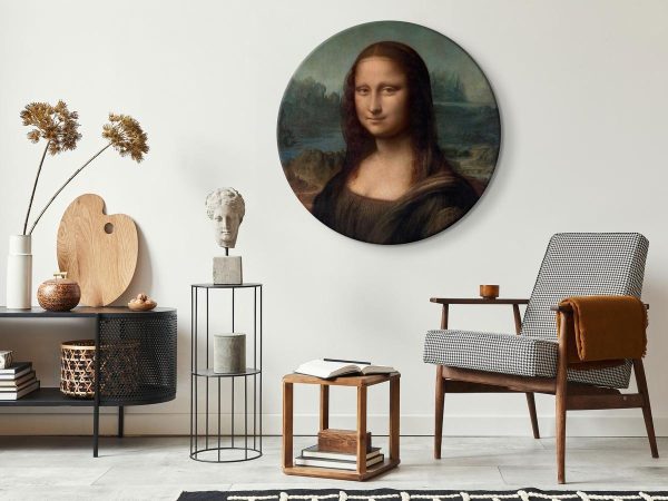 Round Canvas Print - Leonardo Da Vinci - Gioconda - Painted Portrait of the Mona Lisa